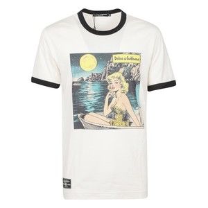 Dolce & Gabbana Graphic Print Cotton T-Shirt With Retro Design - NWT